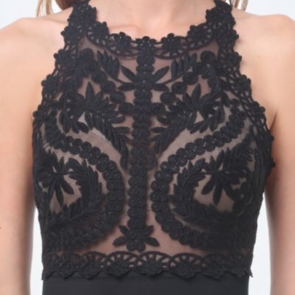 Bebe black embroidered tulle dress - Picture 4 of 4